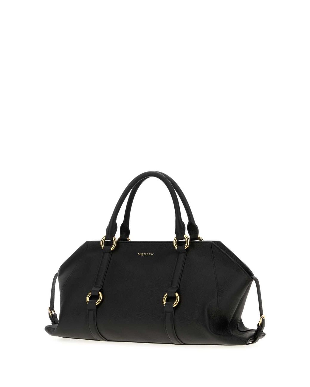 McQueen Black Leather Medium Farringdon Handbag