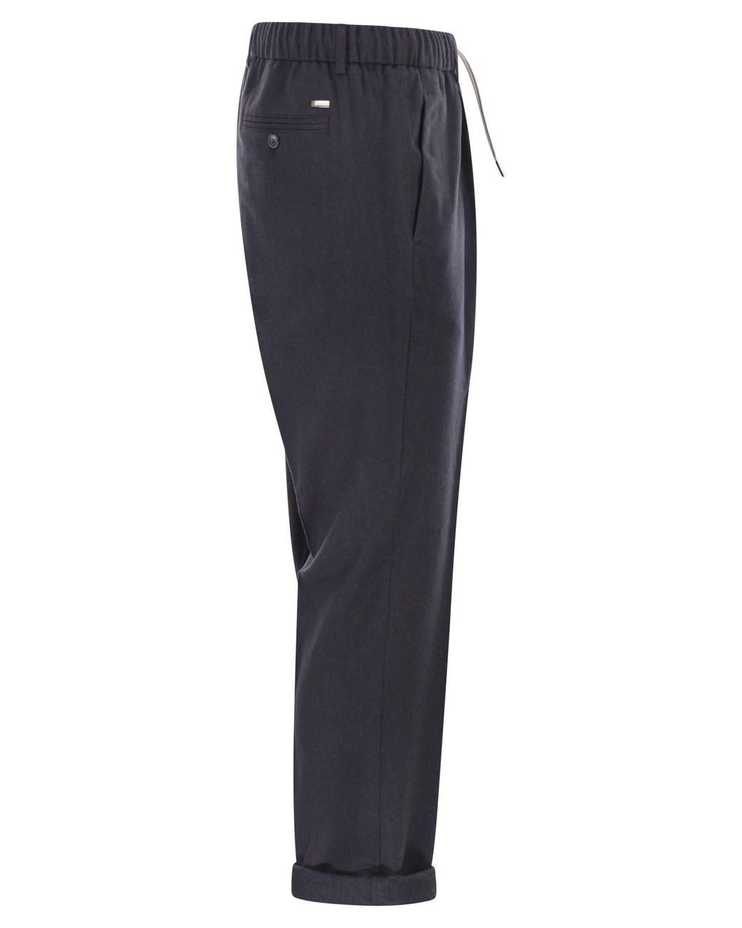 Herno Blue Cashmere And Silk Trousers for men
