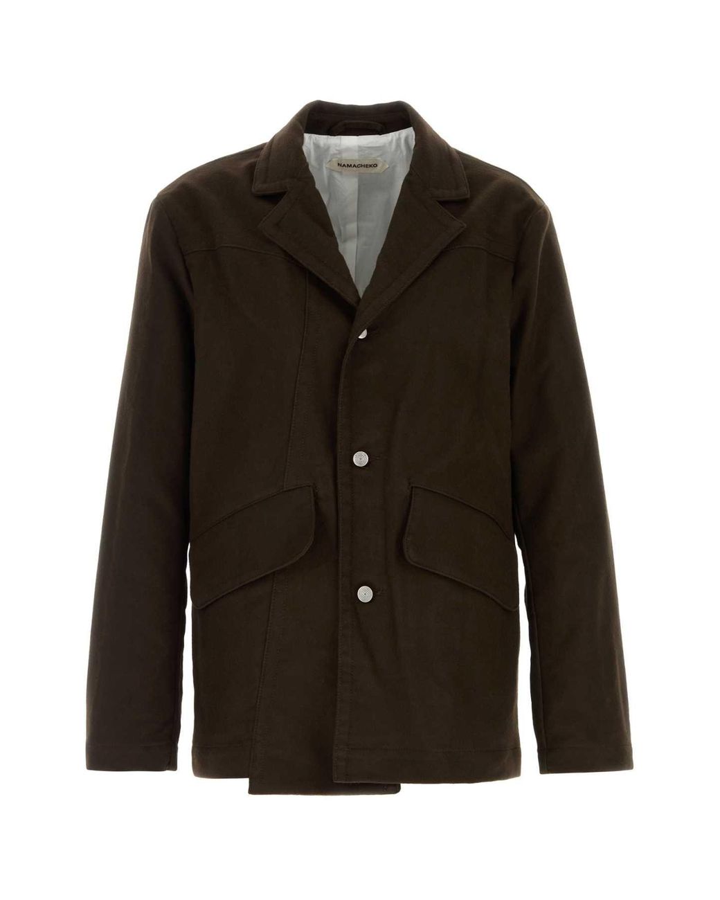 NAMACHEKO Black Cotton Moleskin Blazer for men