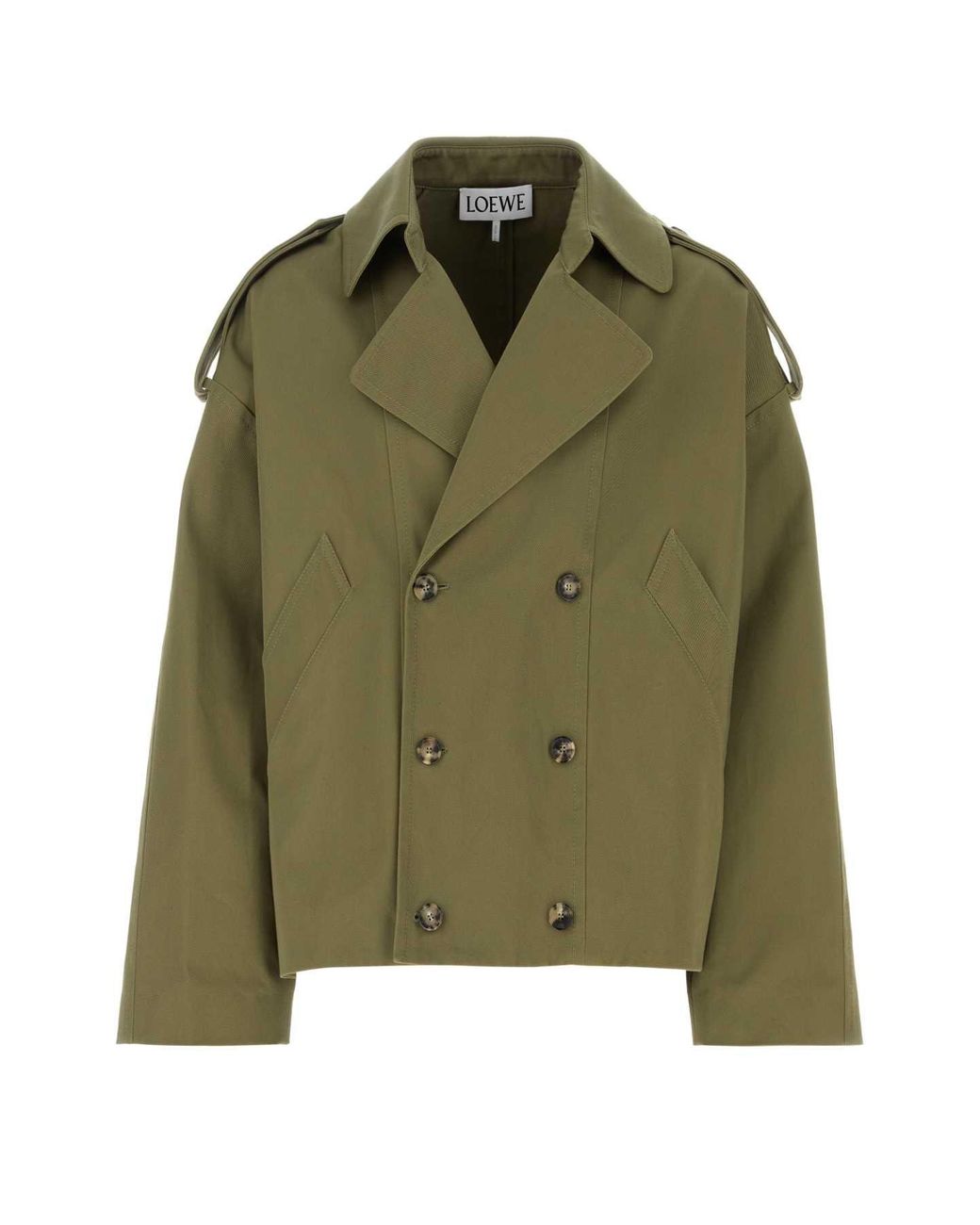 Loewe Green Cotton Trench Coat for men