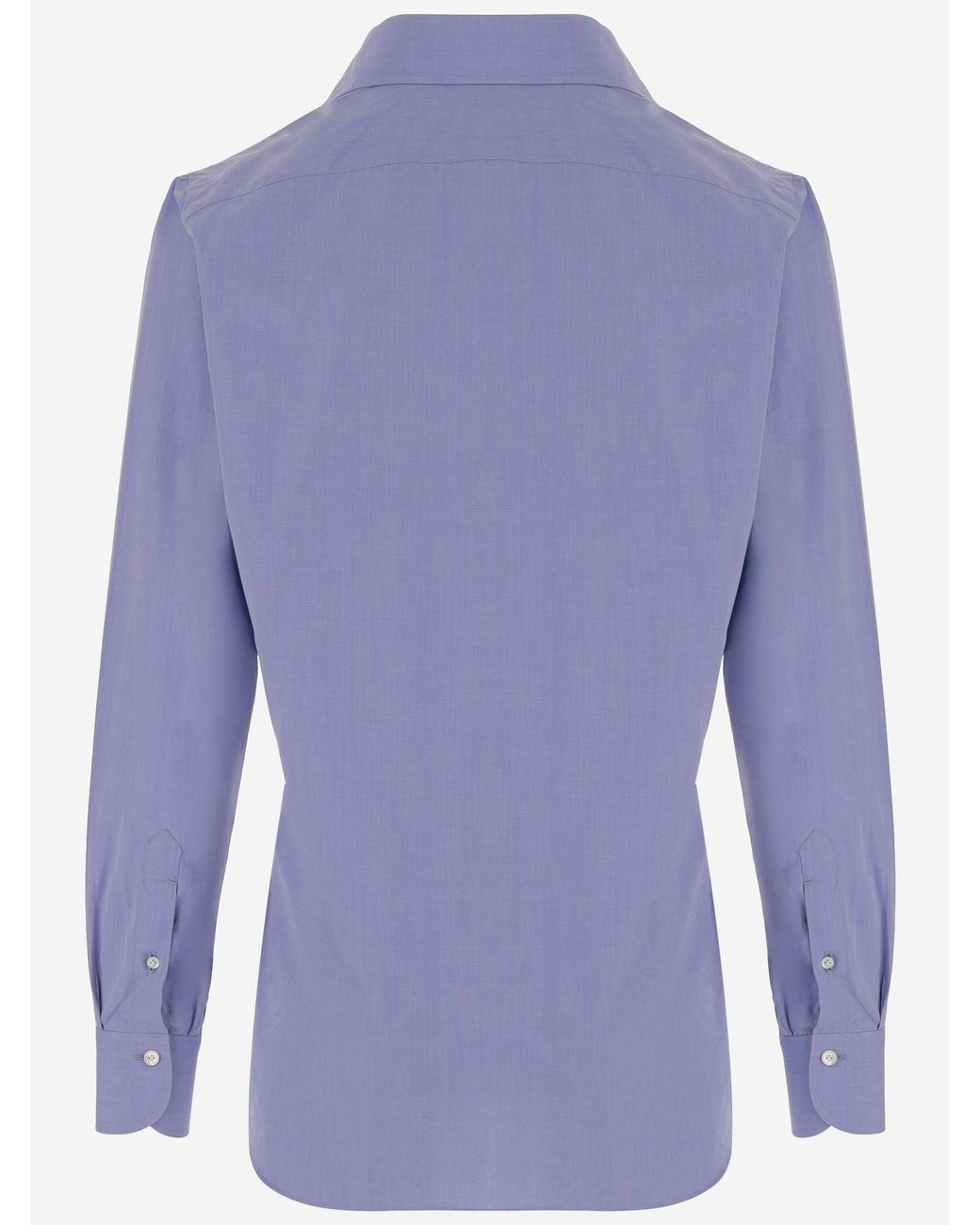Finamore 1925 Blue Classic Collar Cotton Shirt