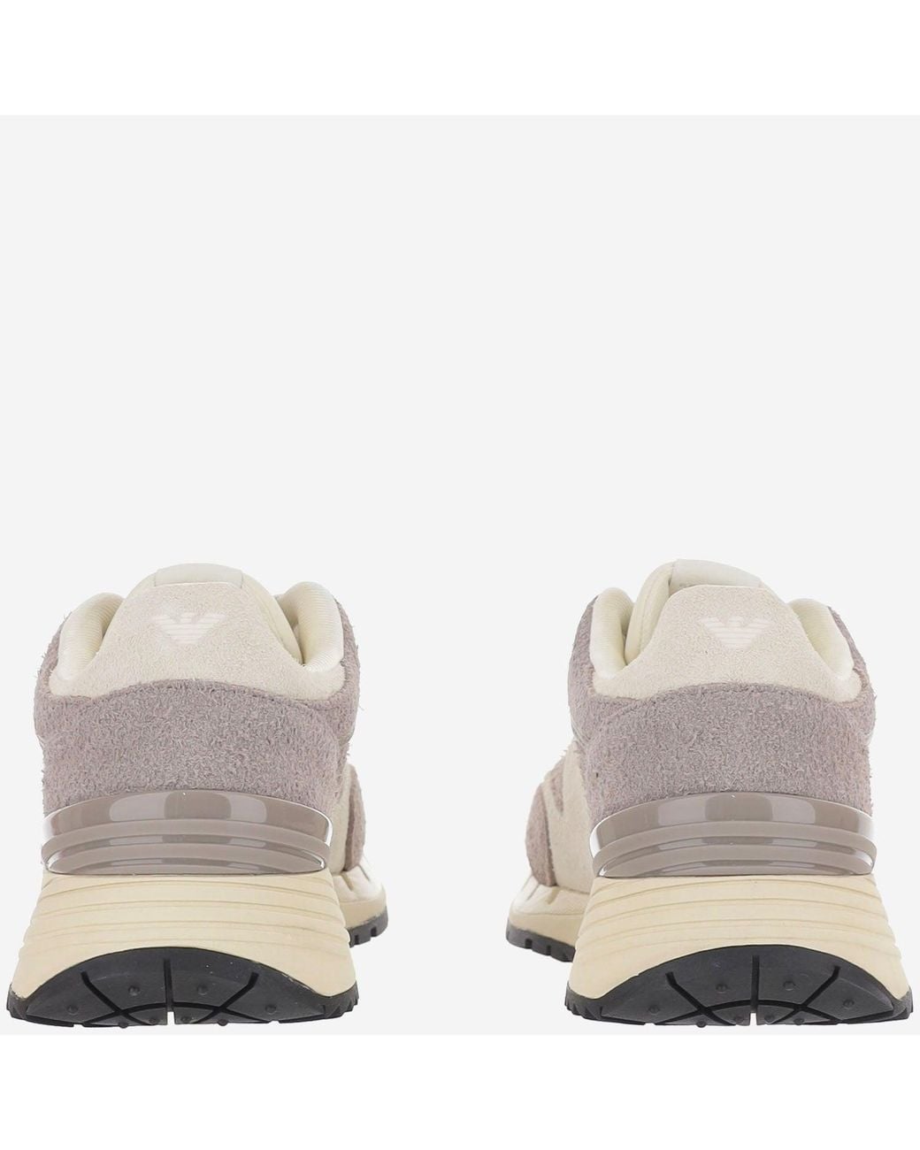 EA7 Gray Leather Sneakers With Logo