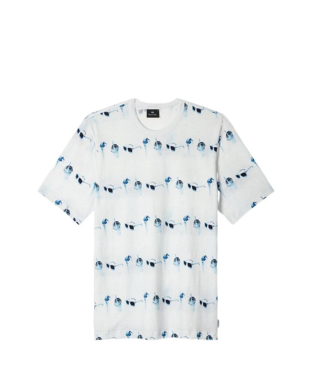 Paul Smith White Printed Cotton T Shirt