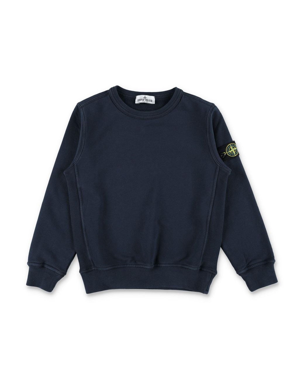 Stone Island Blue Junior Compass Badge Crew Neck Sweatshirt