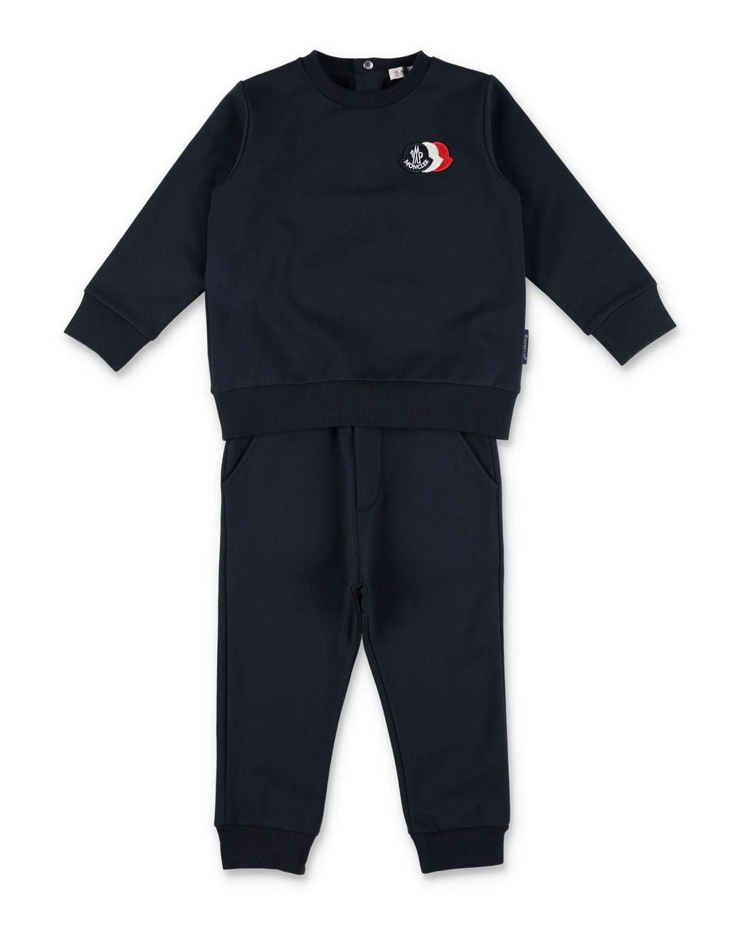 Moncler Blue Boys Brushed Cotton Crew Neck Sweatshirt & Jogger Set