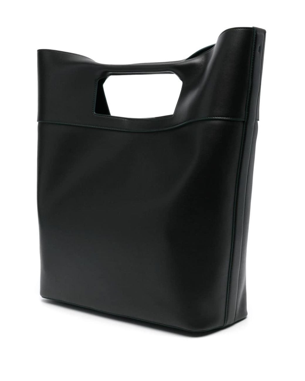 McQueen Black The Square Bow Leather Handbag for men