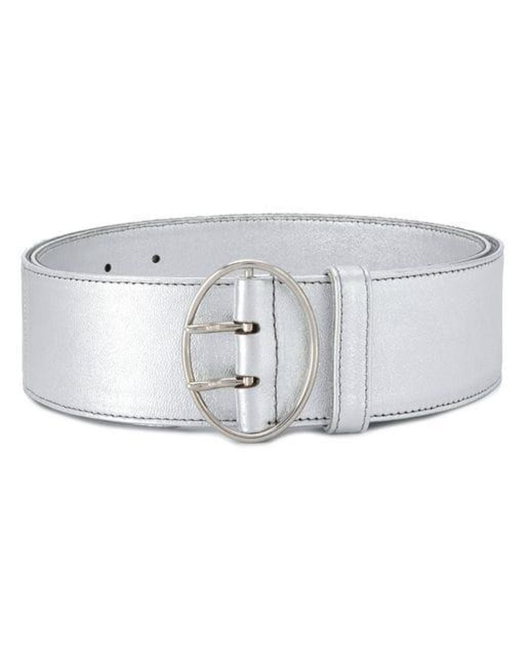 Prada Gray Logo Buckle Belt