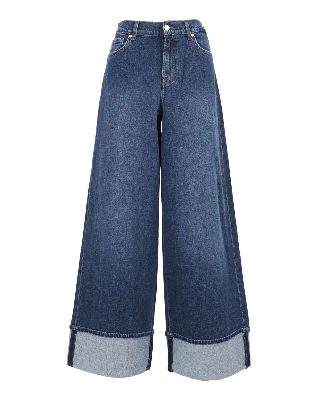 7 For All Mankind Blue Marie Wide Leg Radar With Wide Cuff