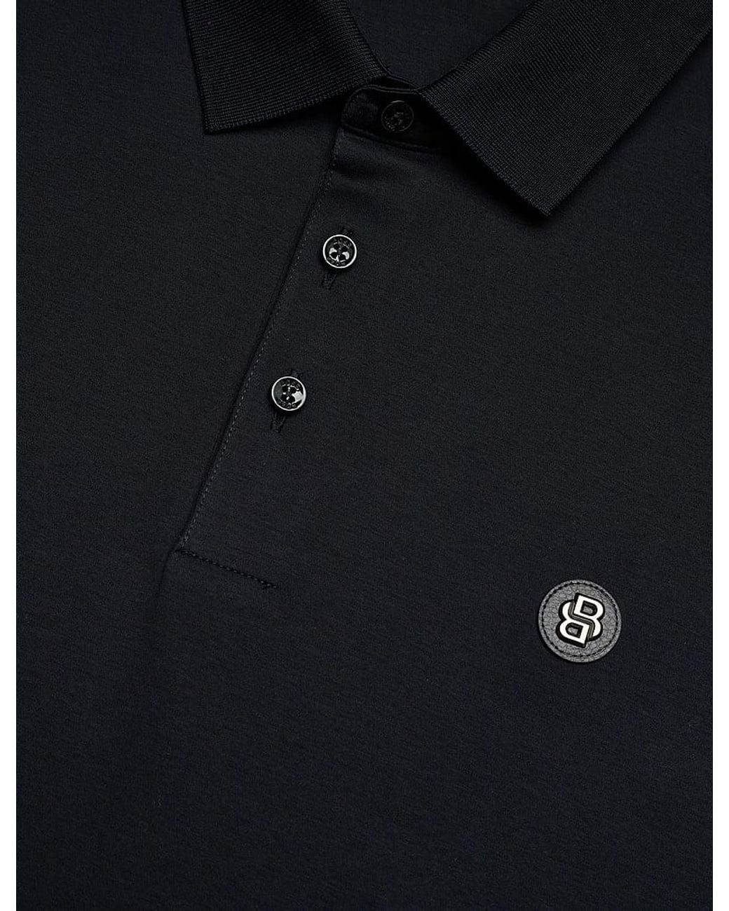 Boss Blue Cotton Polo Shirt With Logo for men