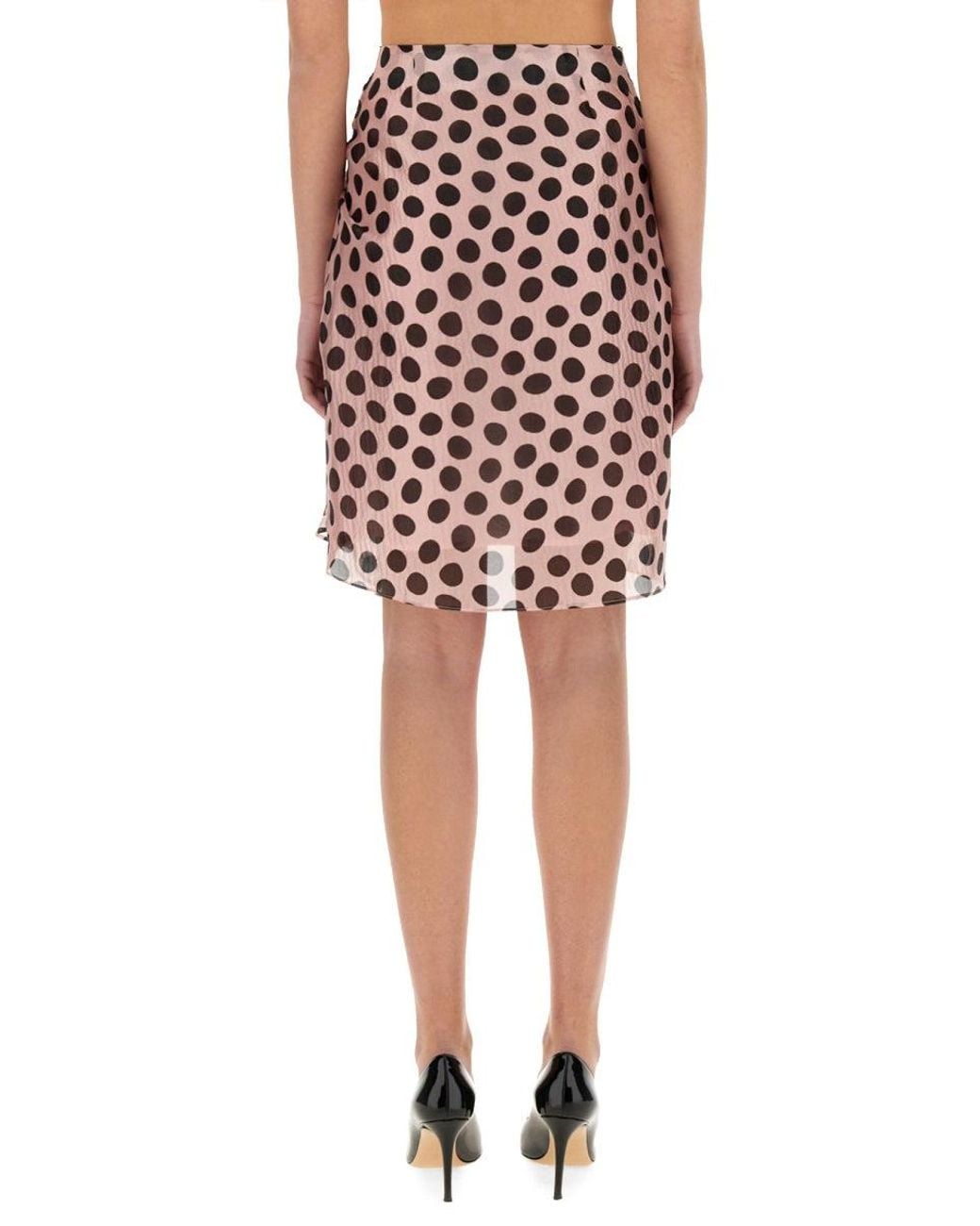 Nina Ricci Pink Midi Skirt With Asymmetrical Bow Detail
