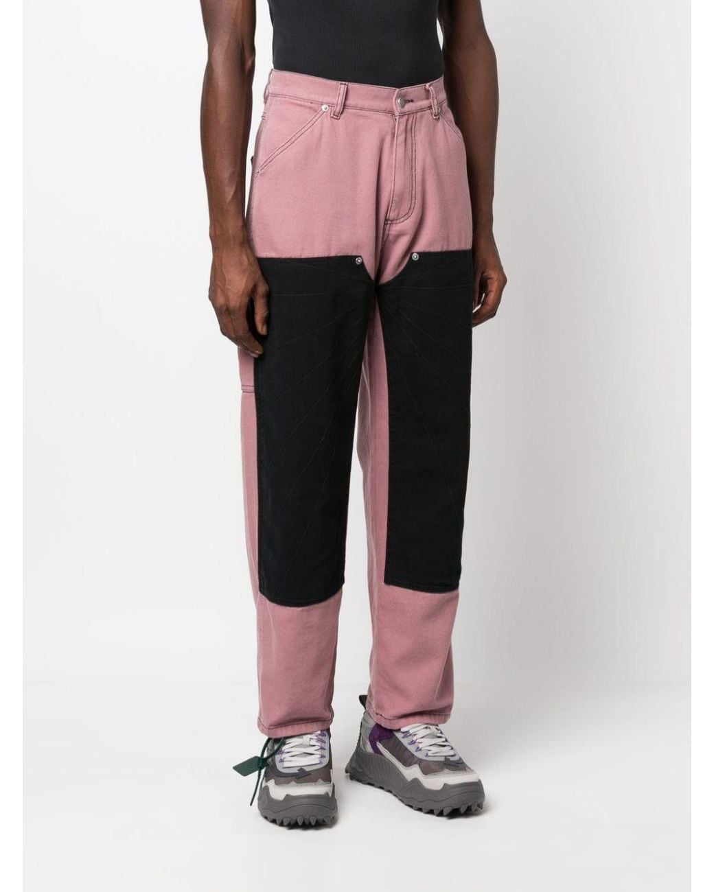 Rassvet (PACCBET) Pink Tonal-Stitched Knee-Panel Jeans for men