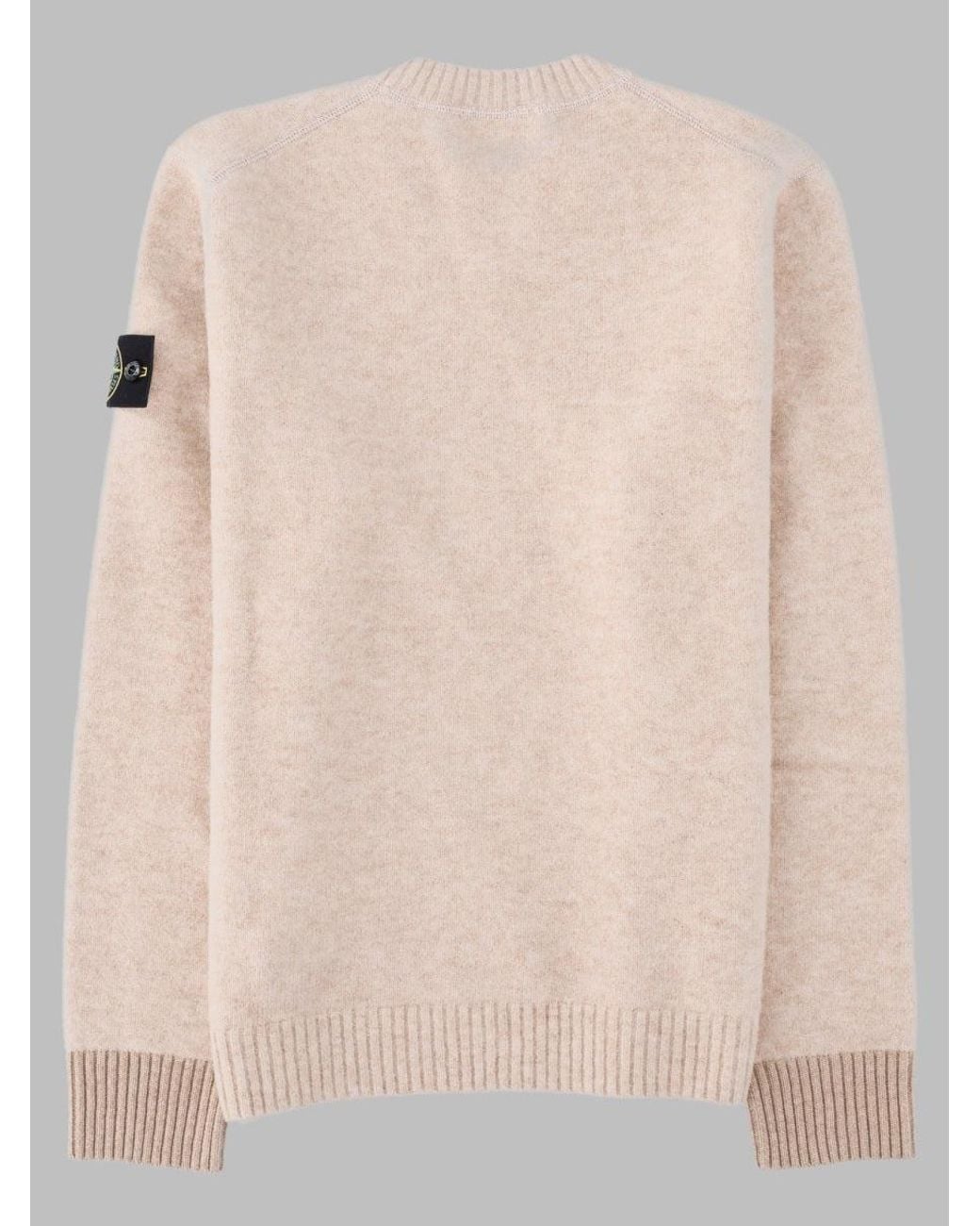 Stone Island Natural Alpaca & Wool Blend Crewneck Sweater for men