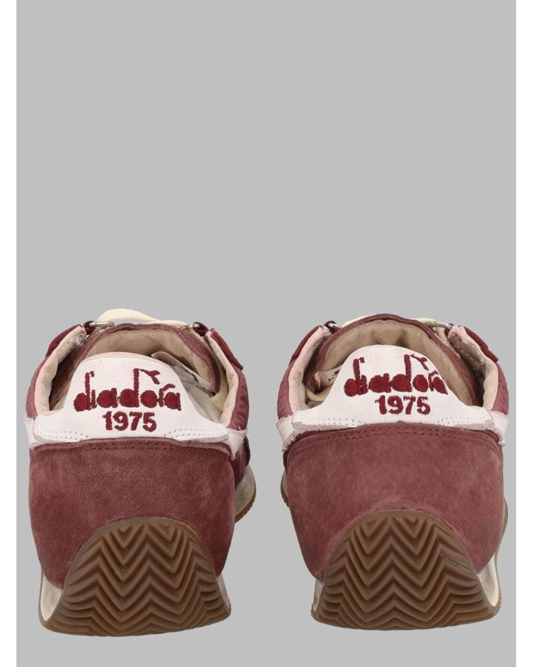 Diadora Red Retro Lace-Up Sneakers for men