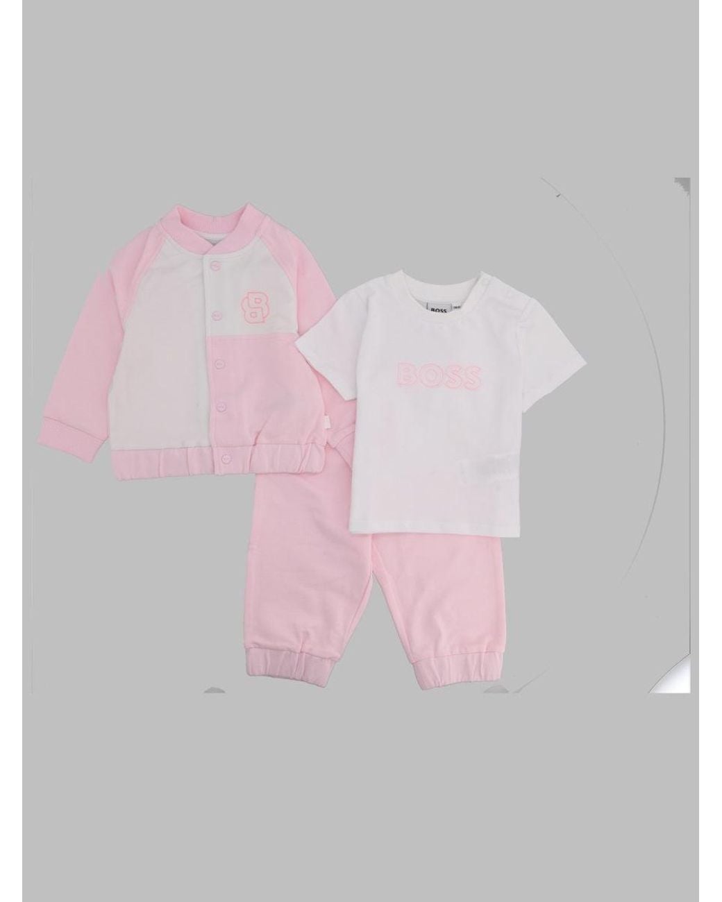 Boss Pink Set Tuta Sportiva E T Shirt Con Monogrammi Doppia B