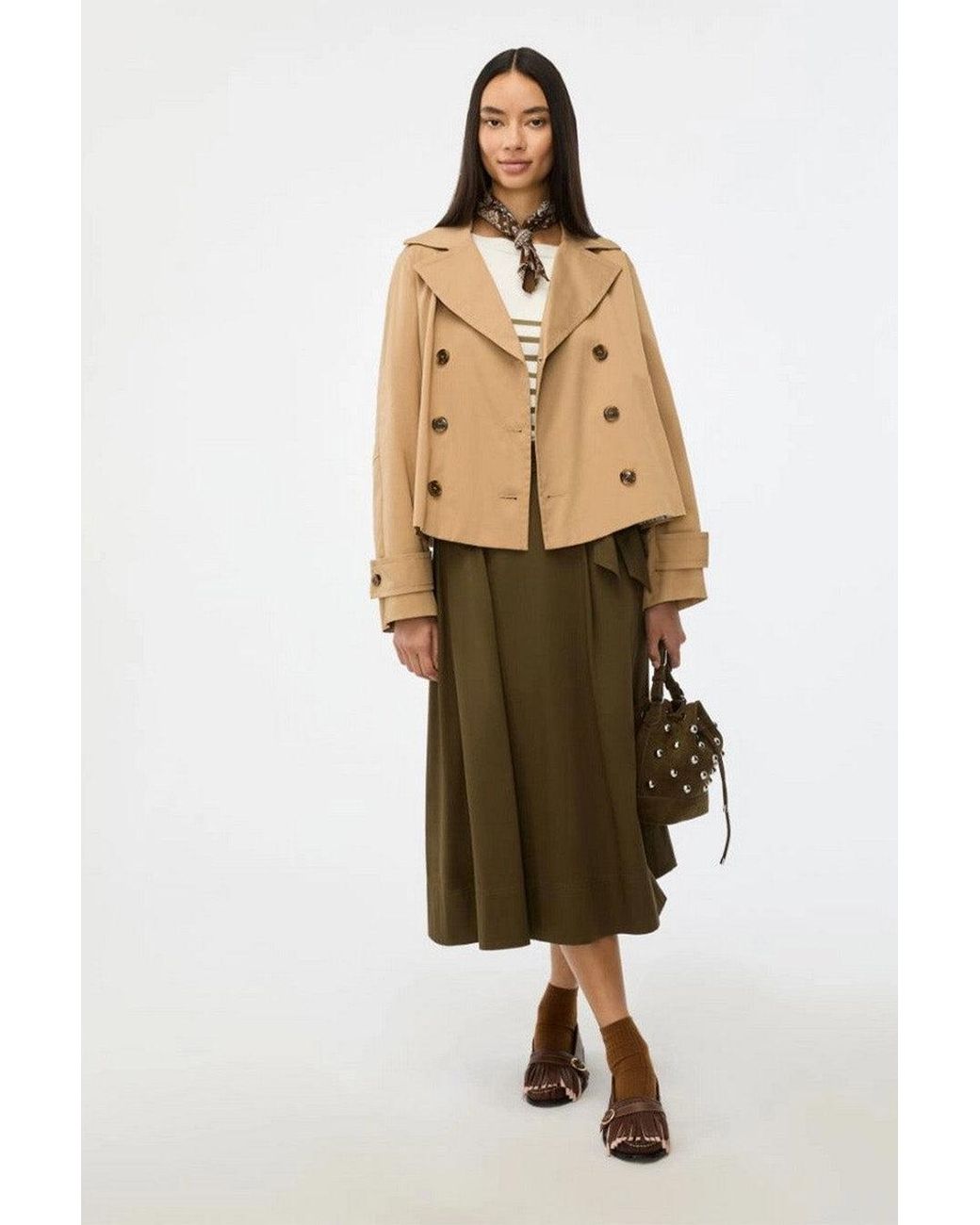iBlues Natural Camel Technical Nylon Zip-Up Jacket