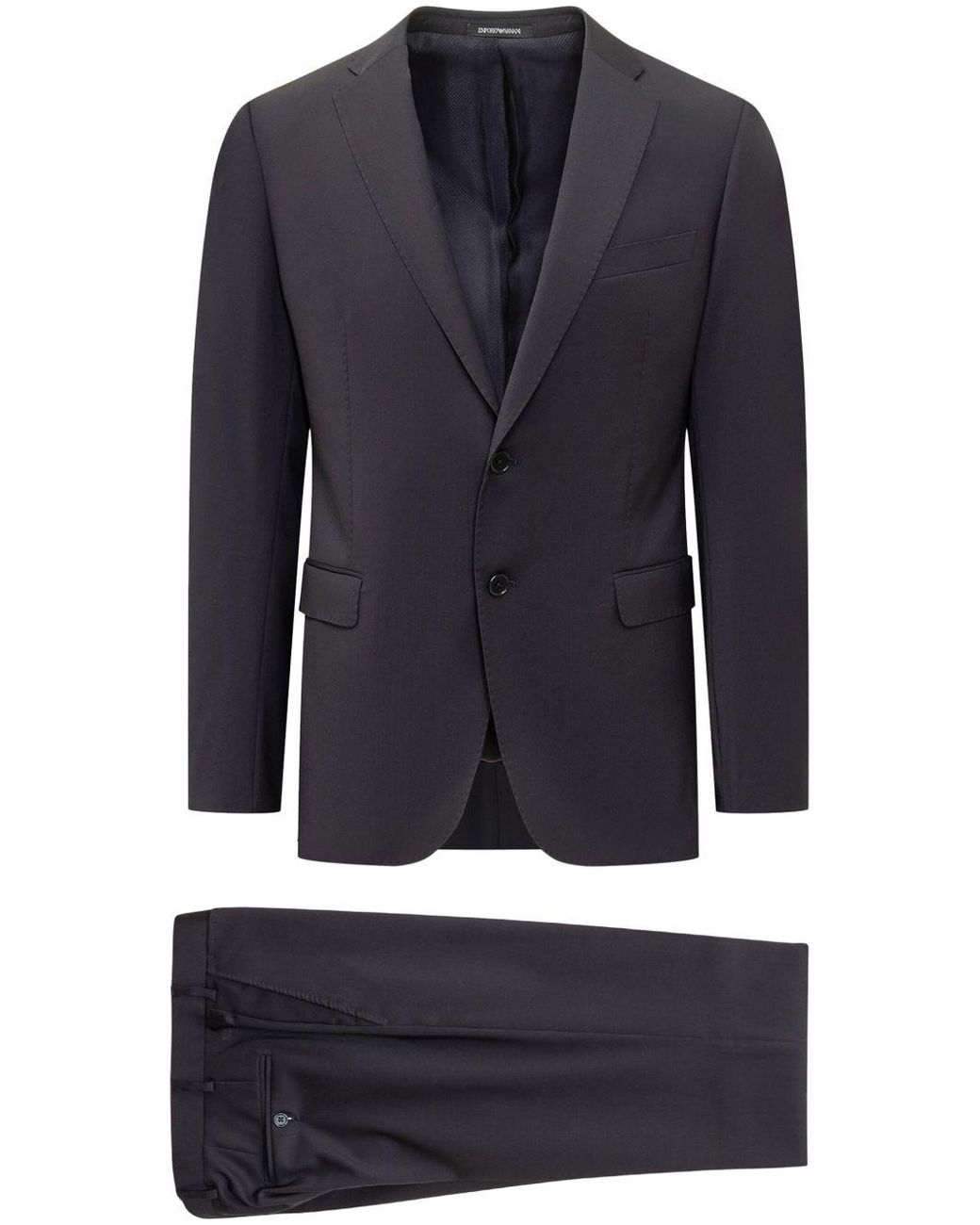 Emporio Armani Blue Wool Single-Breasted Suit