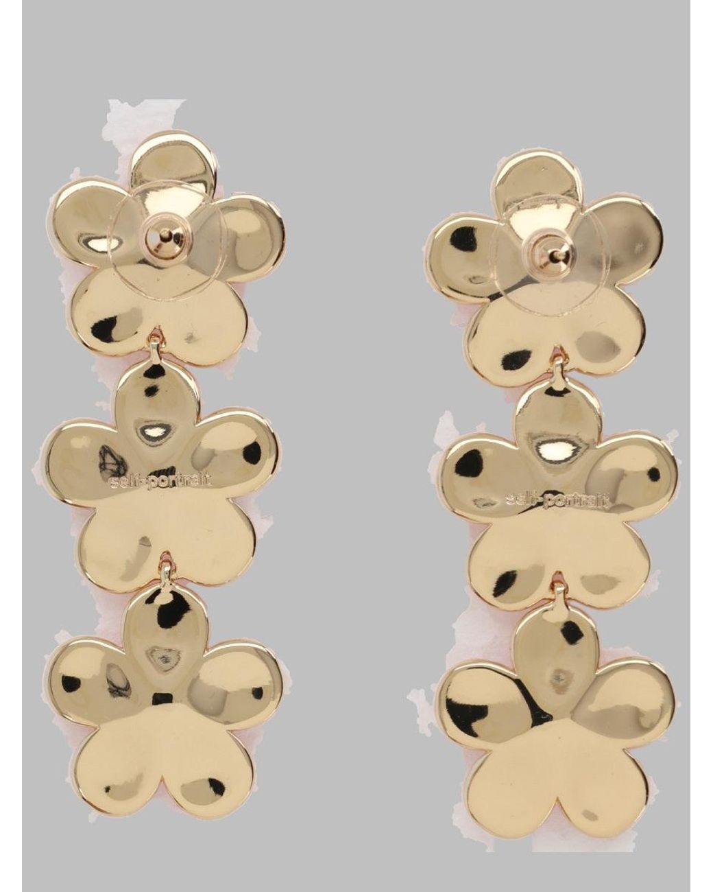 Self-Portrait Pink Flower Drop Earrings