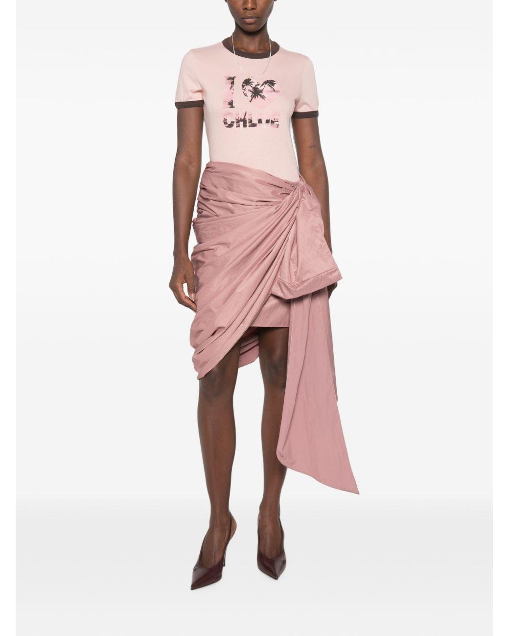 Chloé Pink Printed Cotton T Shirt
