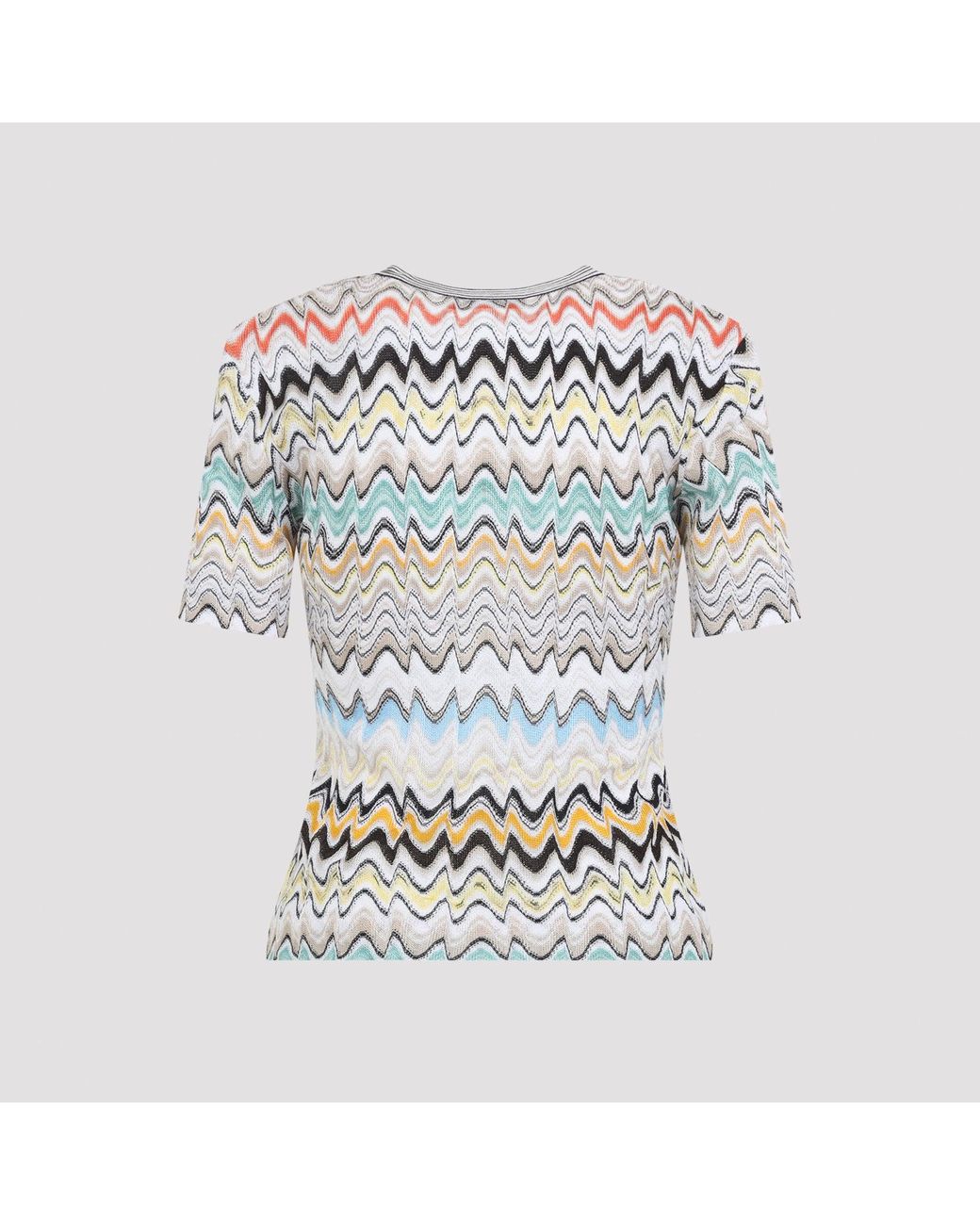Missoni Blue Short-Sleeve Knit Top