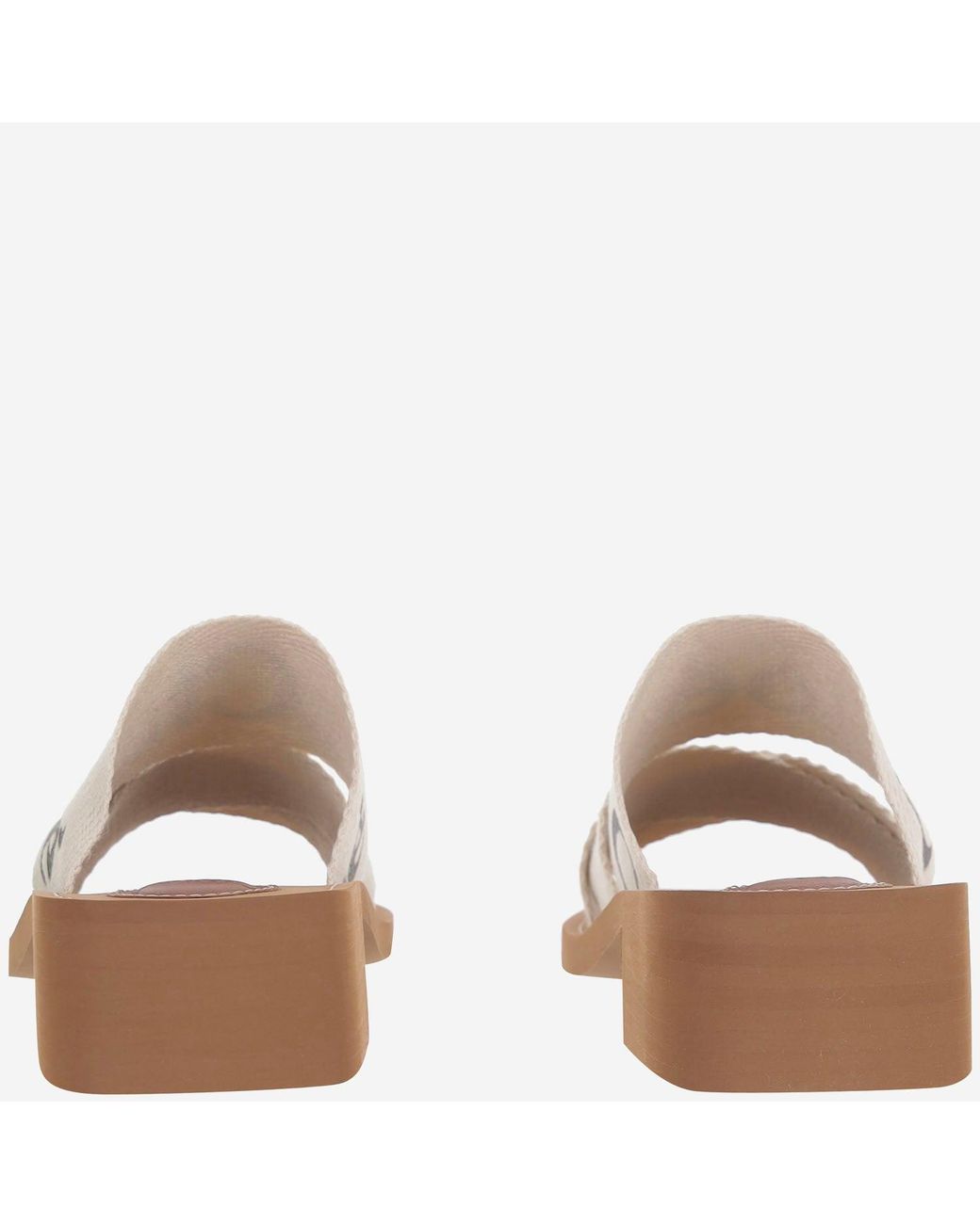 Chloé White Woody Heeled Sandals