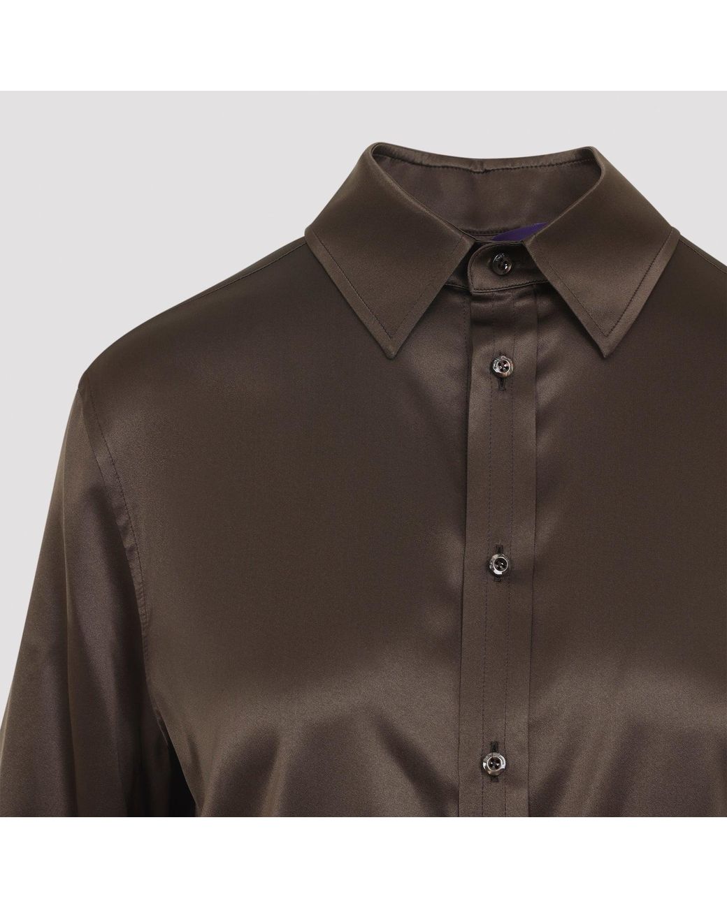 Ralph Lauren Brown Sycamore Cameron Silk Shirt