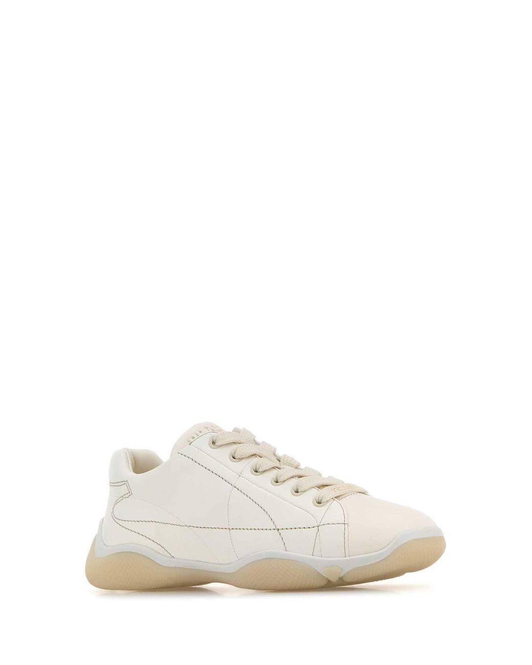 Prada White Logo Leather Sneaker