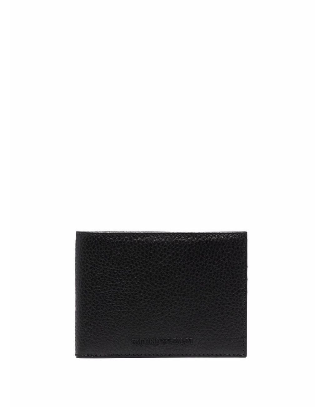 Emporio Armani Black Leather Bifold Wallet for men