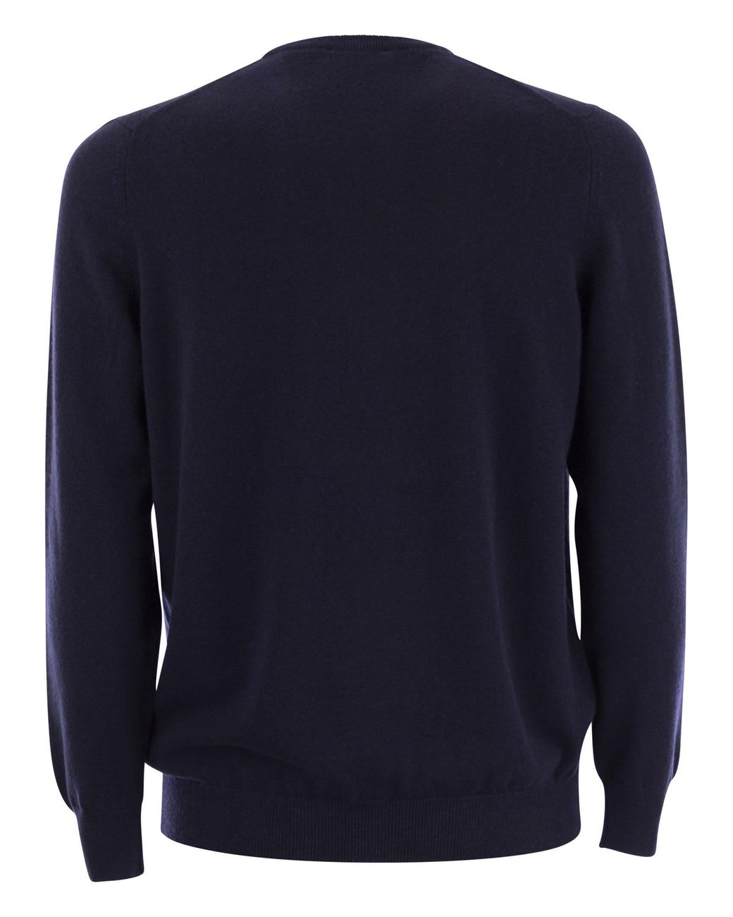 Fedeli Blue Argentina Baby Cashmere Crew Neck Sweater for men