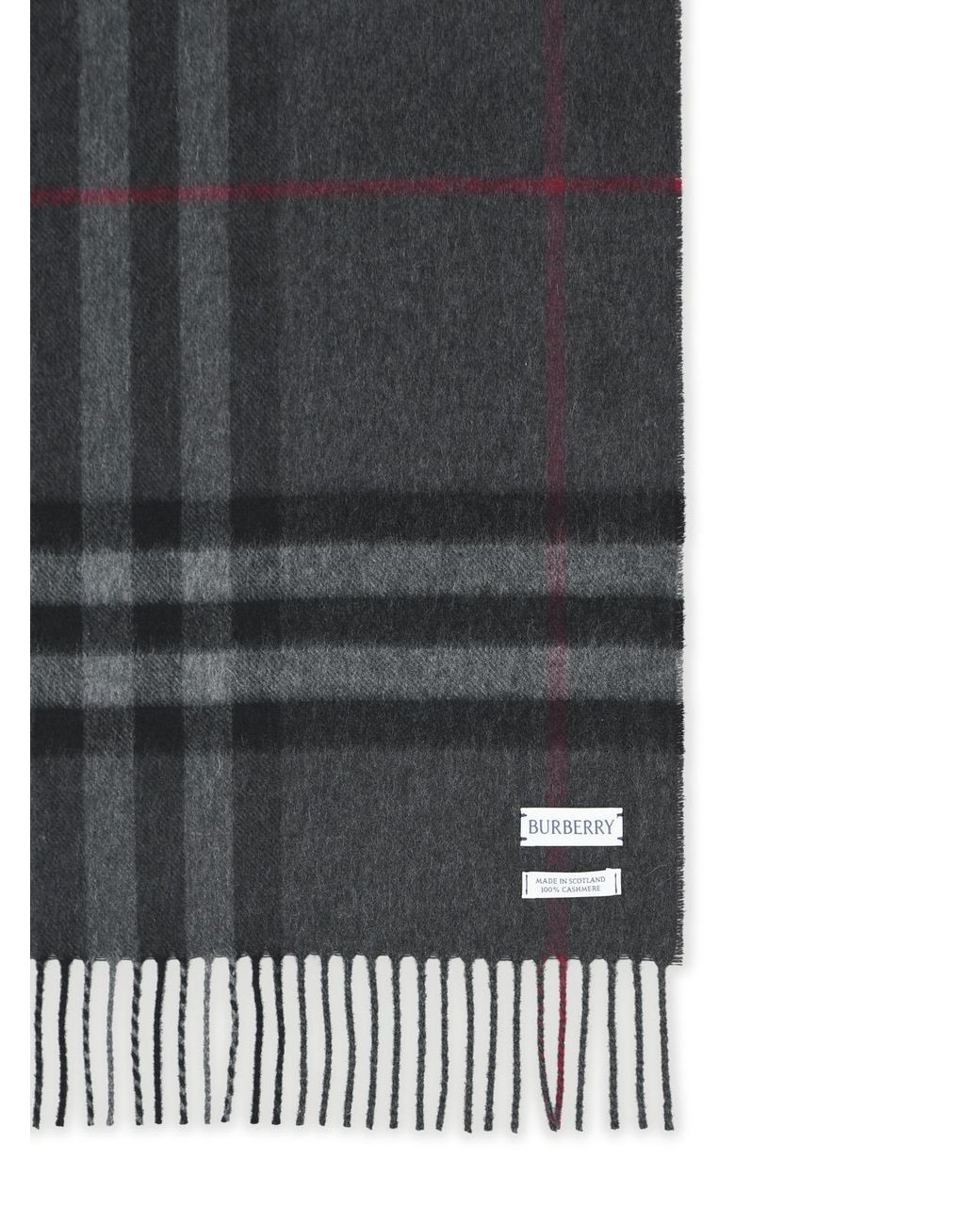 Burberry Black 'Mu Giant Check' Dark Cashmere Scarf