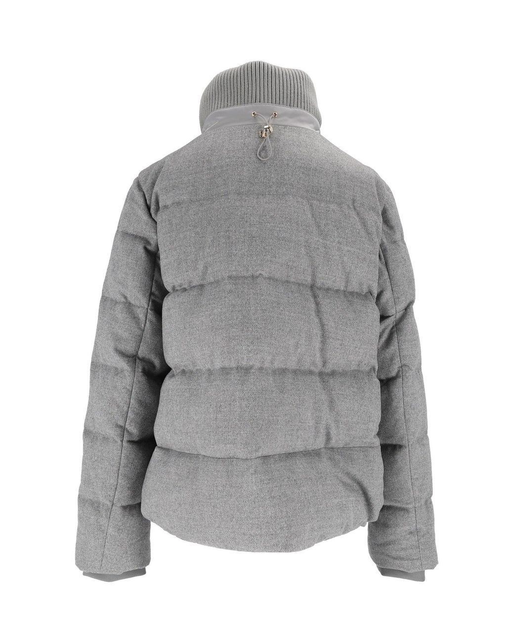 DUNO Gray Quilted Cropped Down Jacket
