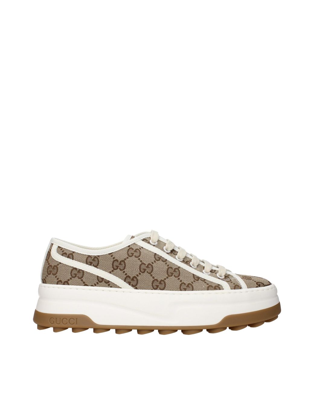 Gucci White Sneakers Fabric/Ebony