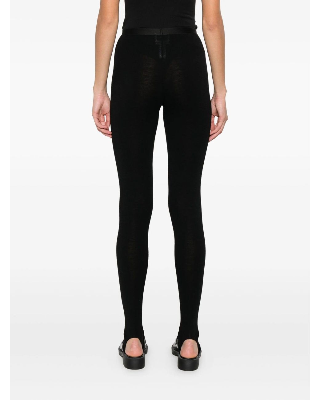 Forte_forte Gray Wool Ribbed Jersey Leggings With Spats Clothing