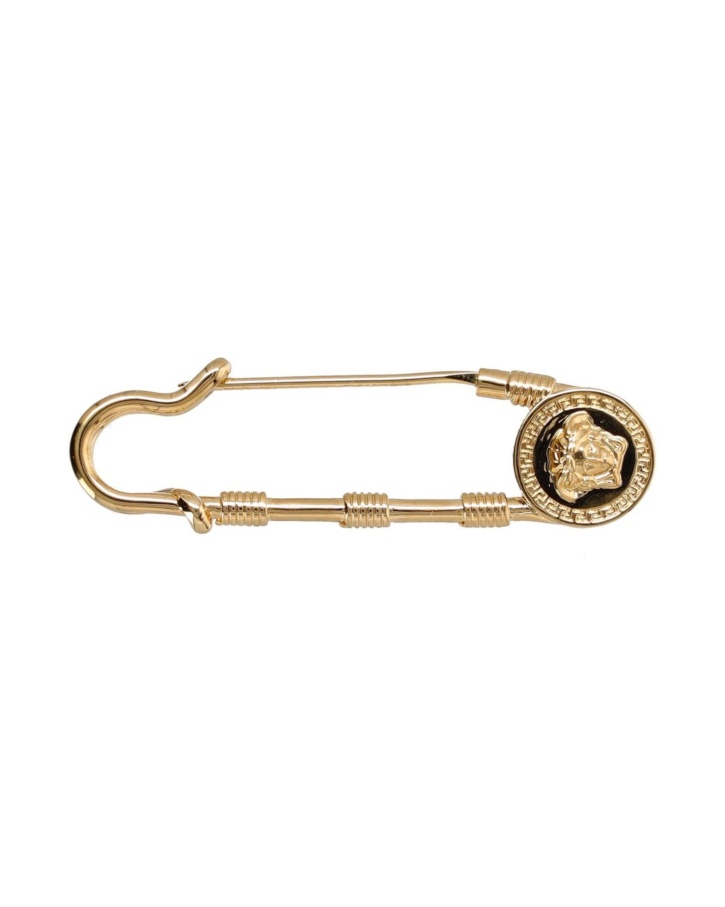 Versace Metallic Safety Pin Brooch