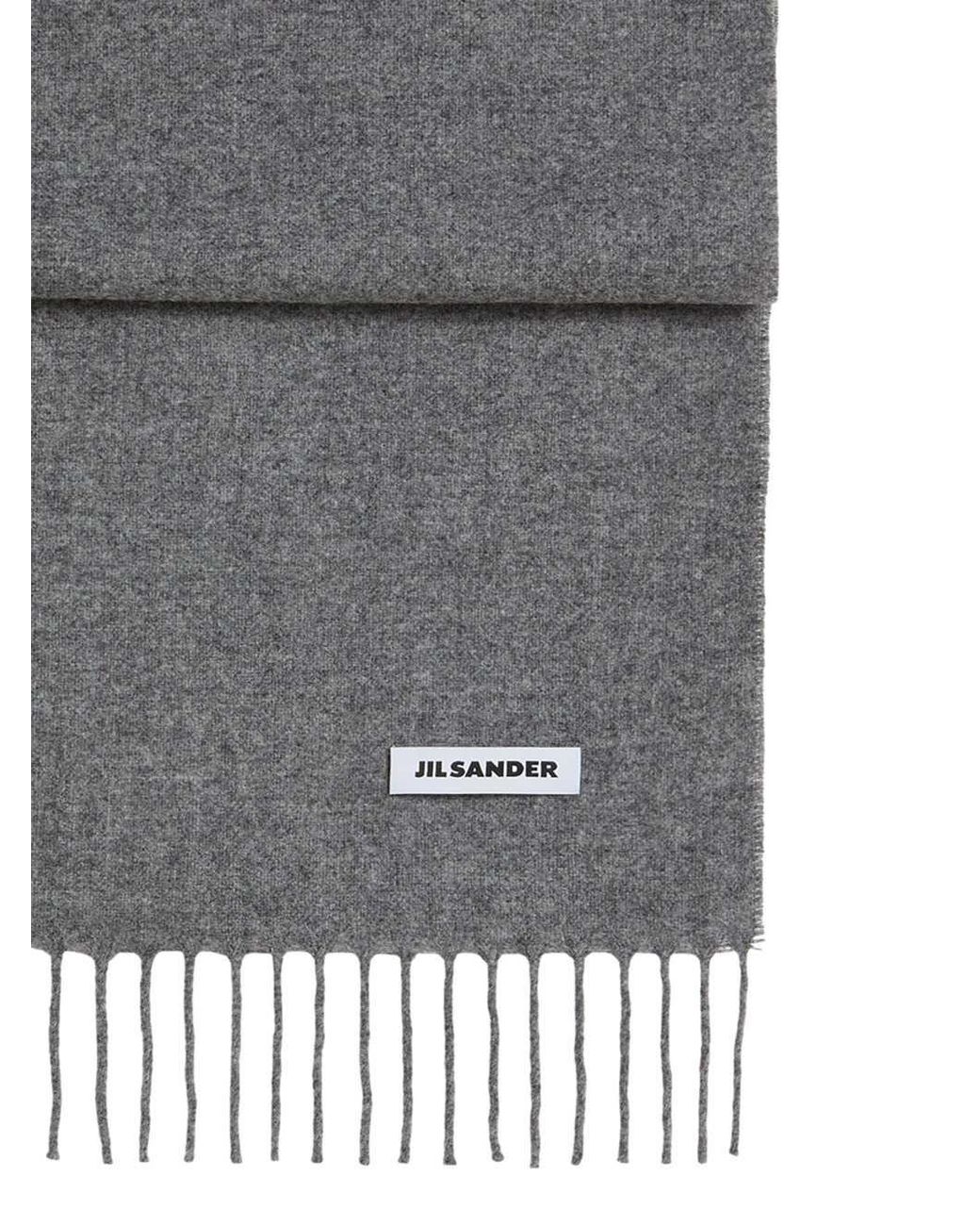 Jil Sander Gray Small Wool Scarf