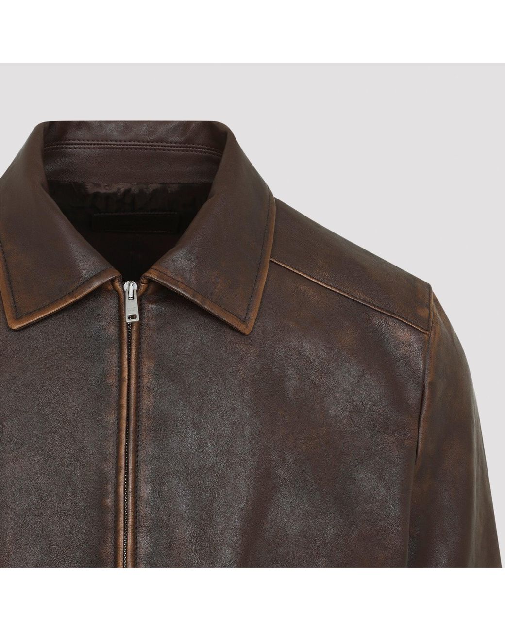 Prada Brown Leather Jacket for men