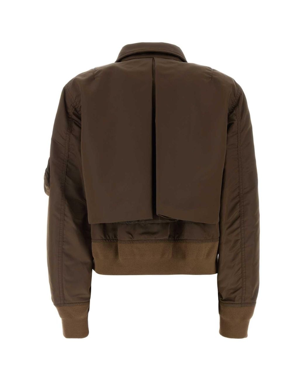 Sacai Brown Nylon Bomber Jacket