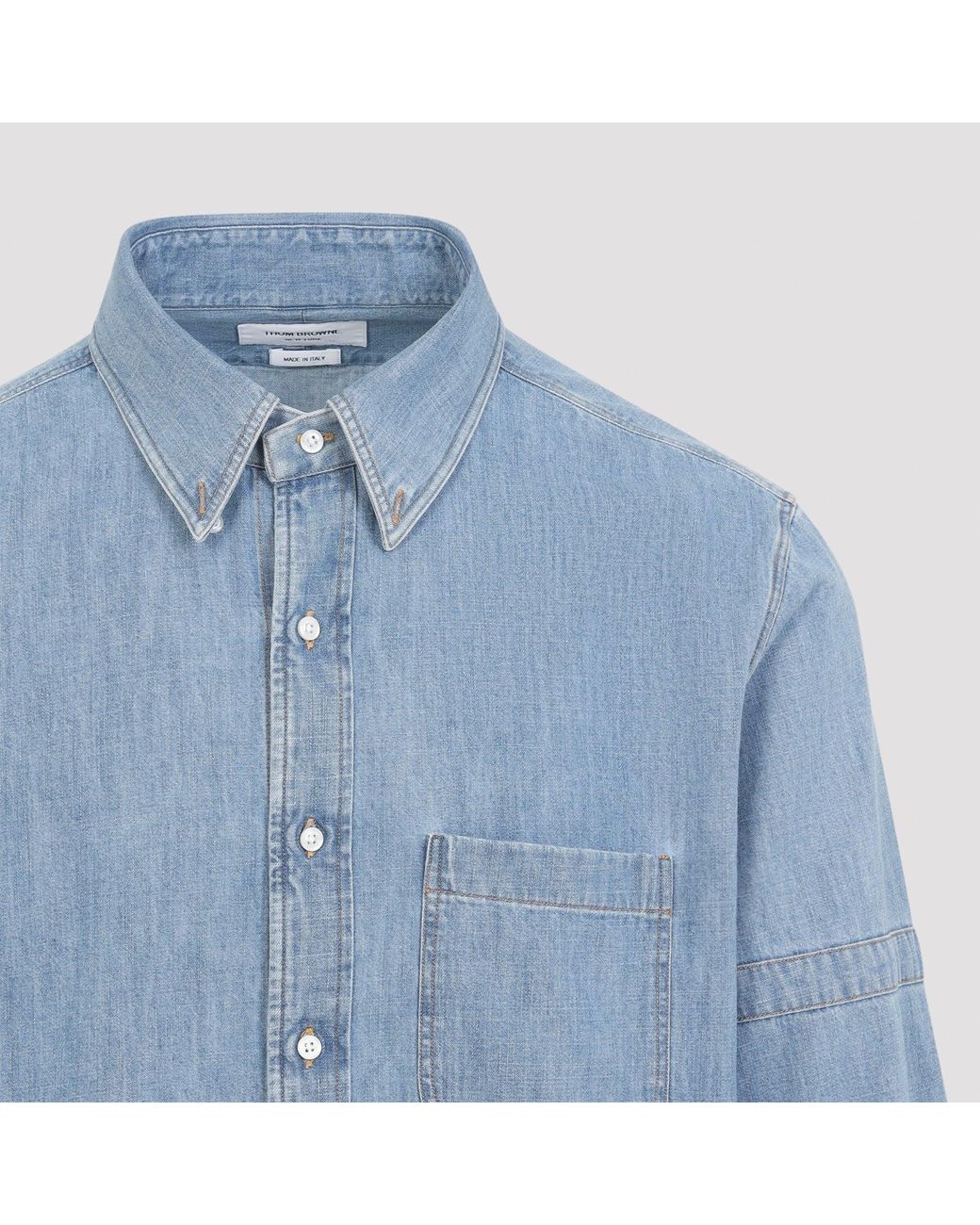 Thom Browne Blue Light Straight Fit L/S Shirt for men