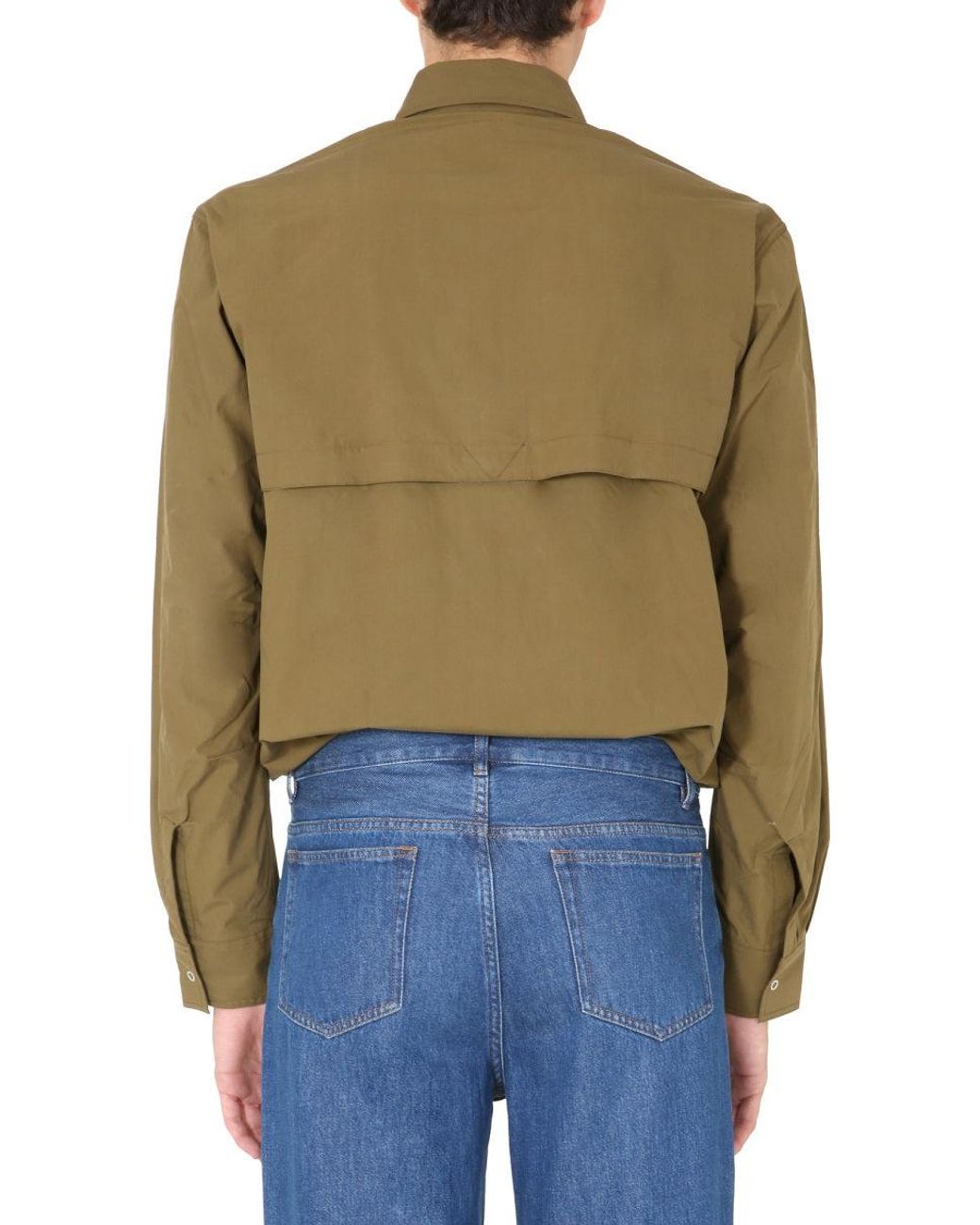 KENZO Green Solid Overshirt for men