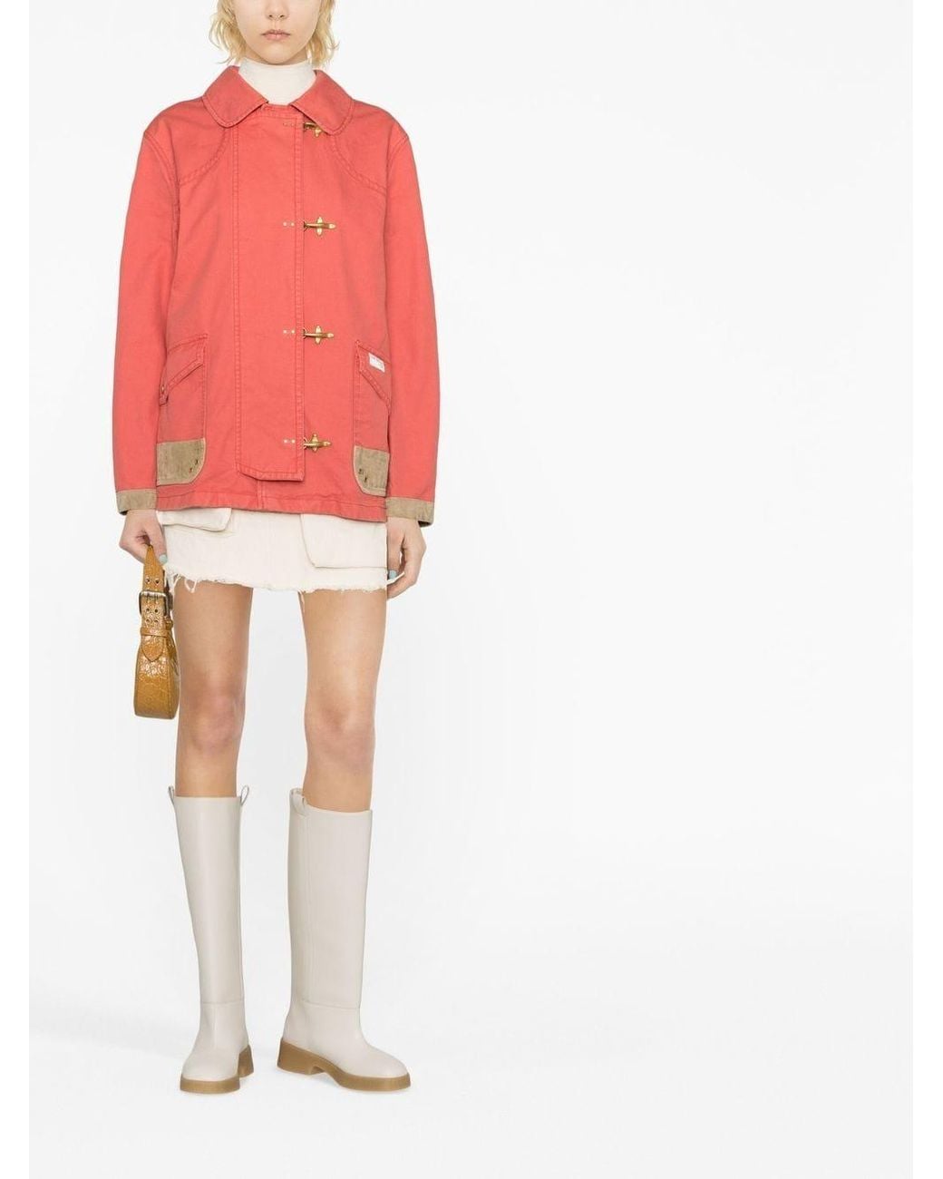 Fay Pink Cotton Shirt Jacket