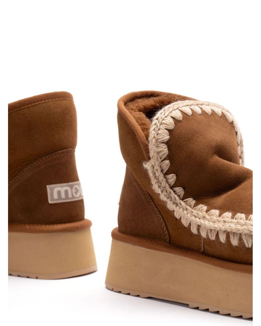 Mou Brown Mini Eskimo Platform Boots
