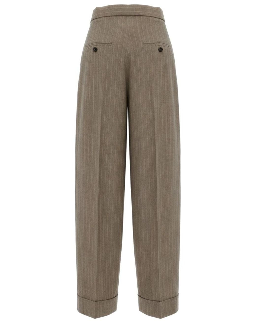 Max Mara Brown Pinstripe Pants