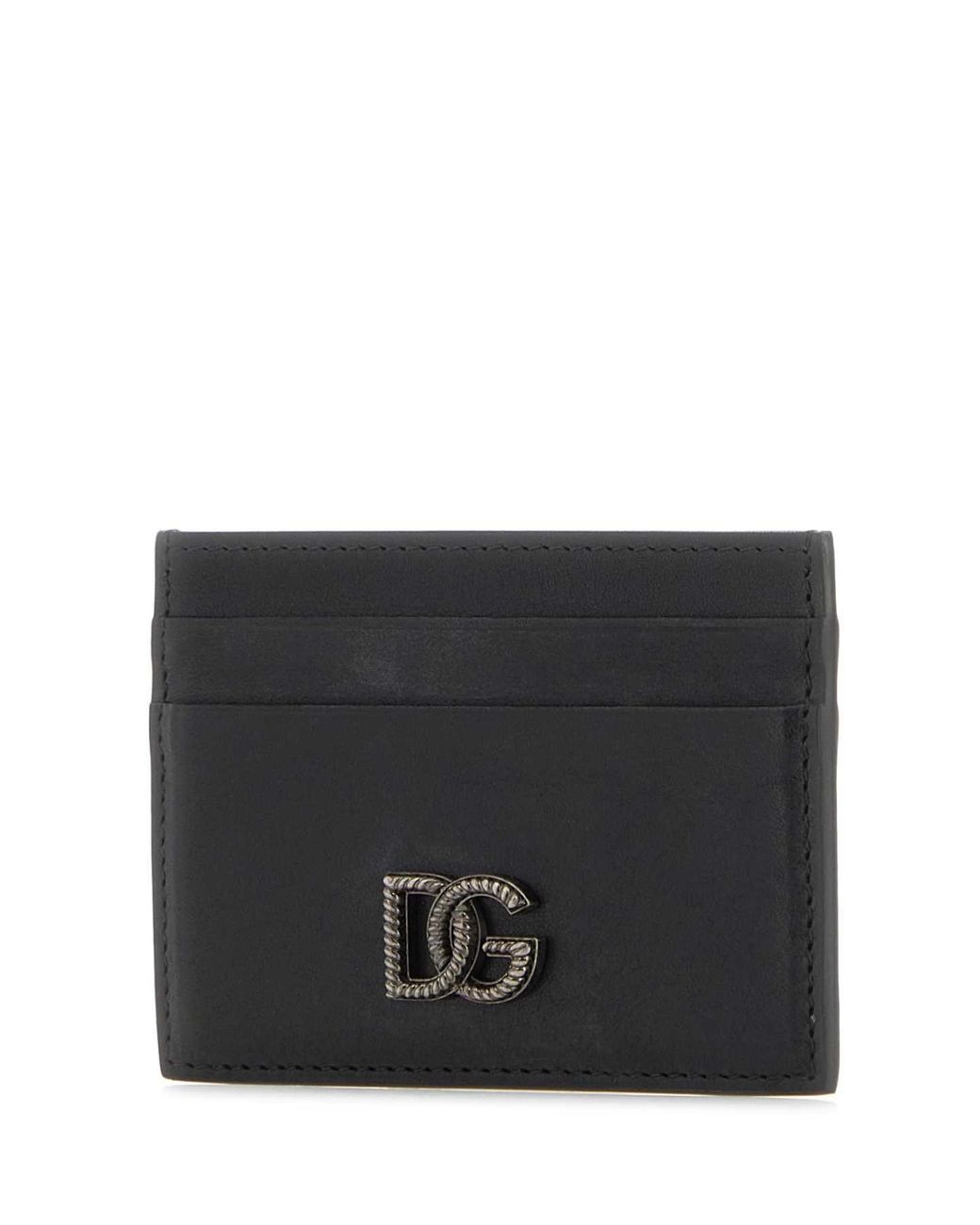Dolce & Gabbana Black Leather Card Holder for men