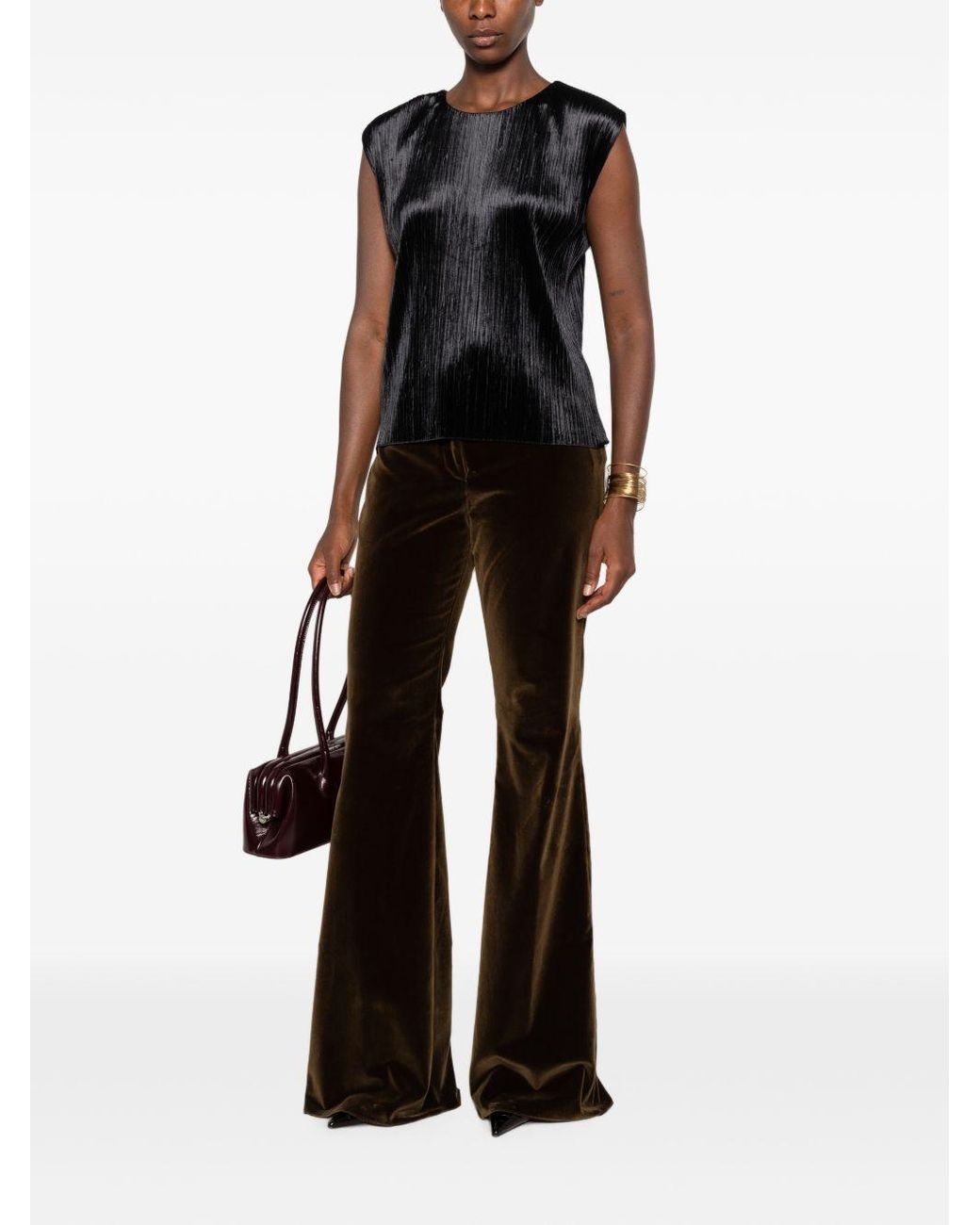 Forte_forte Black Pleated Top