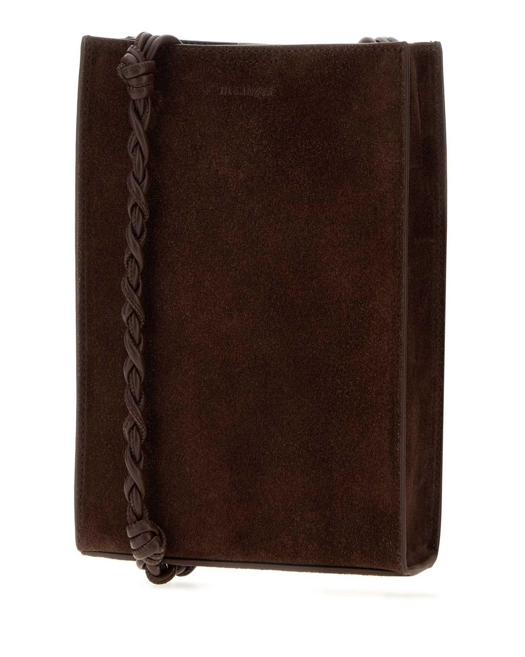 Jil Sander Brown Suede Small Tangle Shoulder Bag