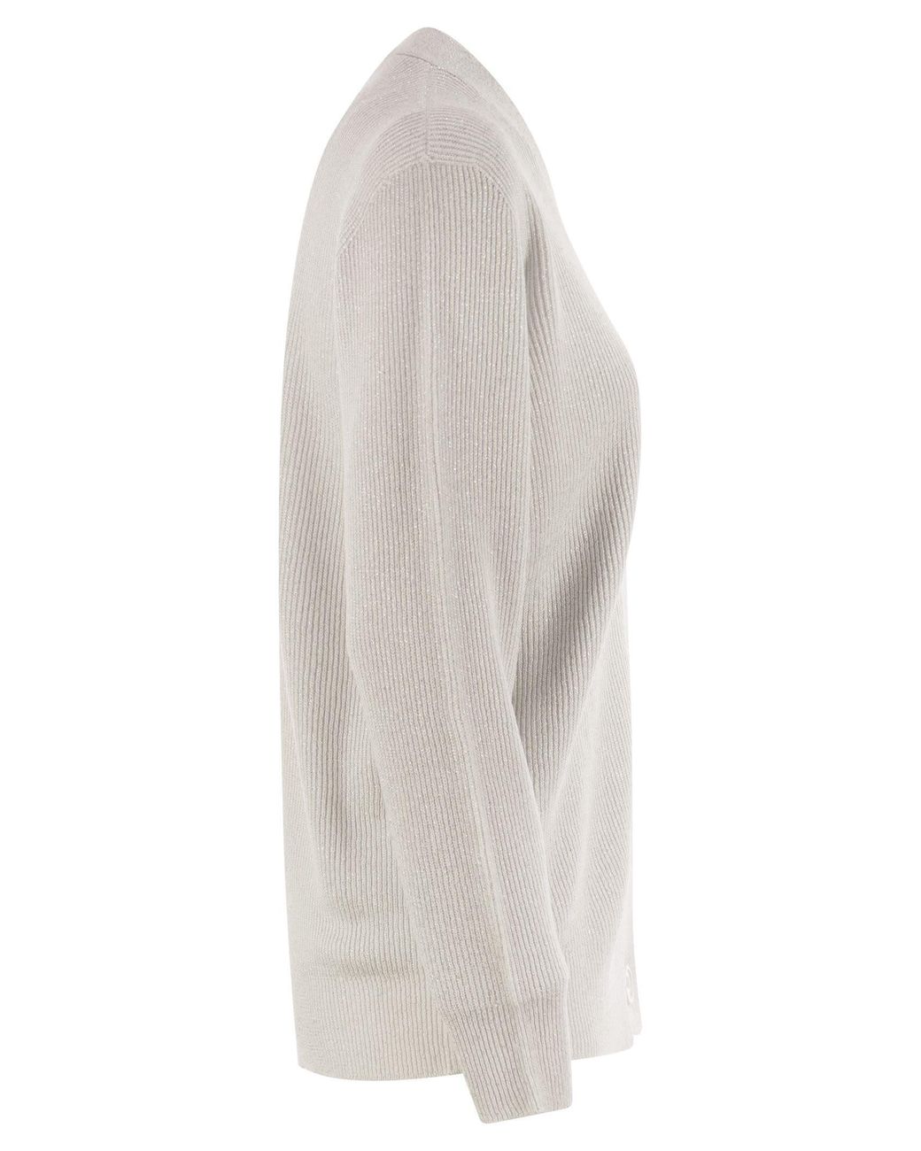 Fabiana Filippi White English Ribbed Cardigan