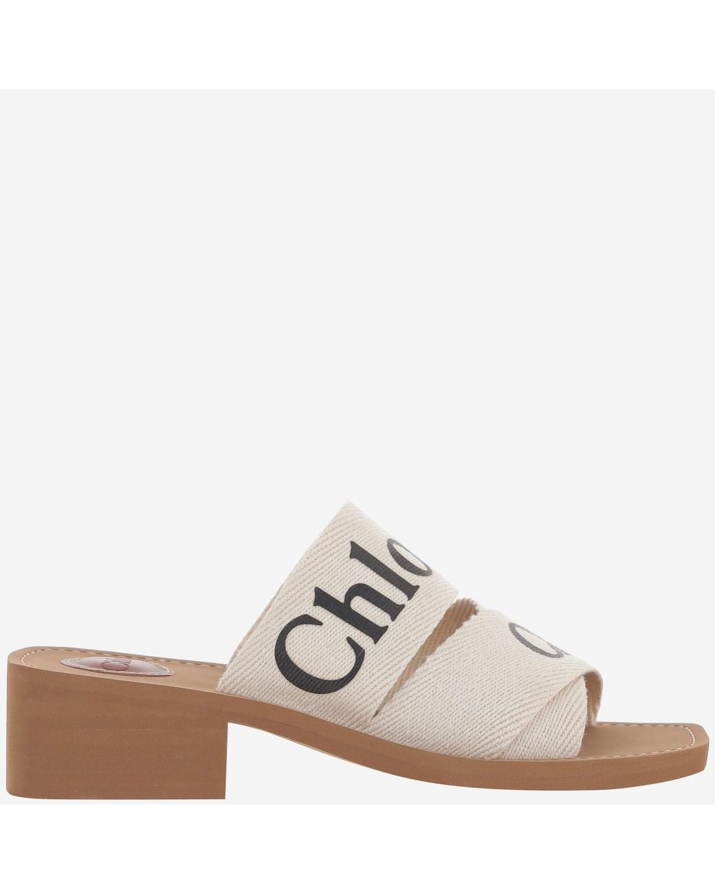 Chloé White Woody Heeled Sandals