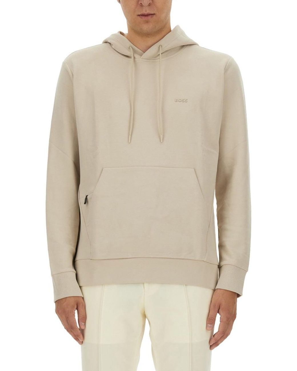Boss White Sweatshirt With Logo for men