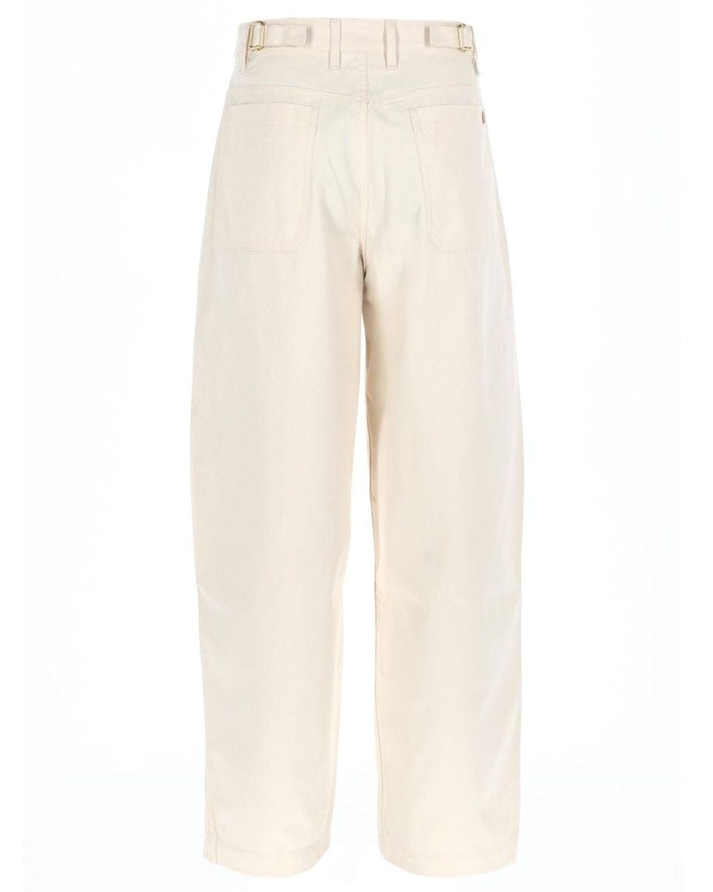 Drole de Monsieur Natural Pleated Wide-Leg Cotton Trousers for men