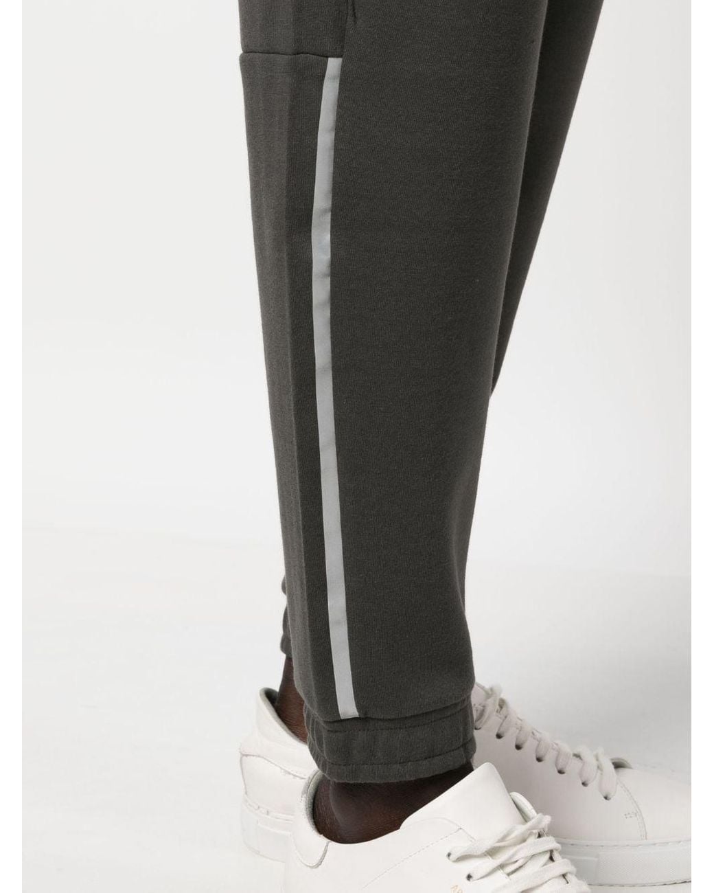 EA7 Gray Logo-print Drawstring Pants for men