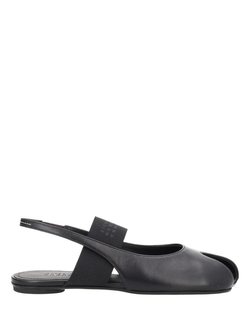 MM6 by Maison Margiela White Leather Slingback Flat Shoes